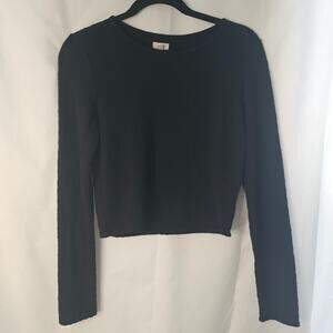 Aerie Womens texture black long sleeve top size Midium